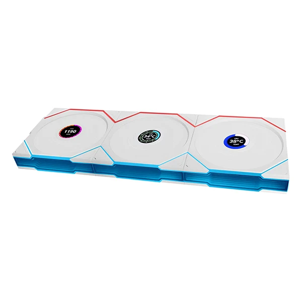 Lian Li Uni Fan TL-LCD 120 Wireless Reverse Blanc (Pack de 3)