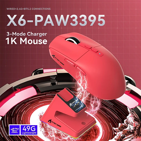 ATTACK SHARK X6 (Rouge)