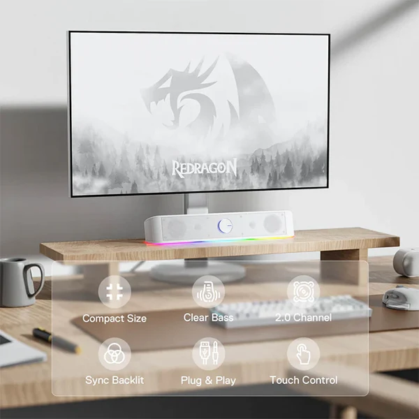 Redragon GS560 Adiemus Gaming Speaker (White)