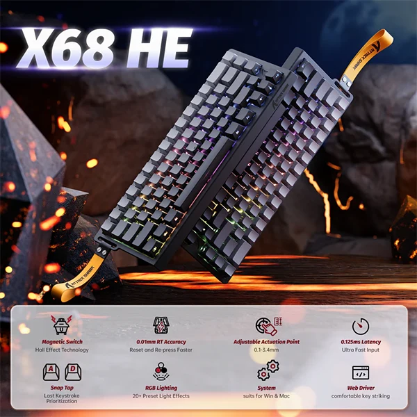 ATTACK SHARK X68 HE Moon Night (Magnetic Switch)
