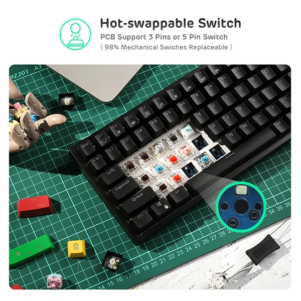 Royal Kludge RK84 RGB Red Switch (Black)