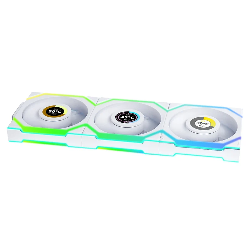 Lian Li Uni Fan SL Wireless LCD 120 Blanc (Triple Pack)