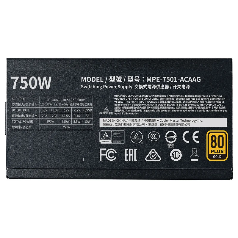 Cooler Master MWE Gold 750 Full Modular V2 ATX 3.0 80PLUS GOLD 750W