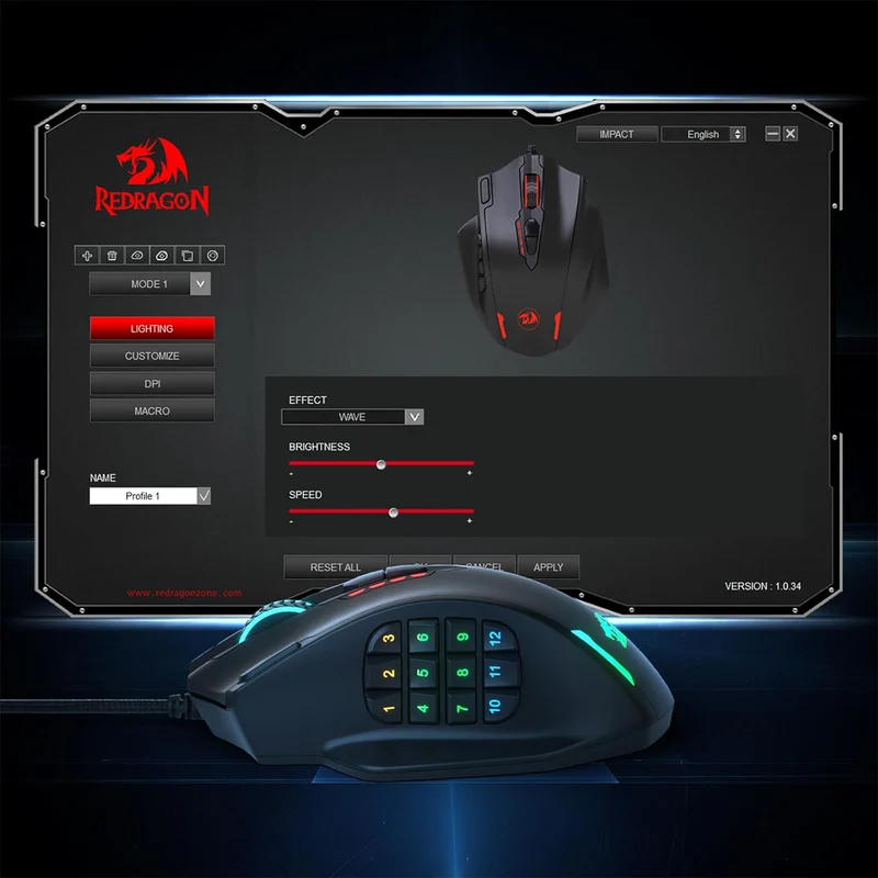 Redragon M908 Impact RGB MMO