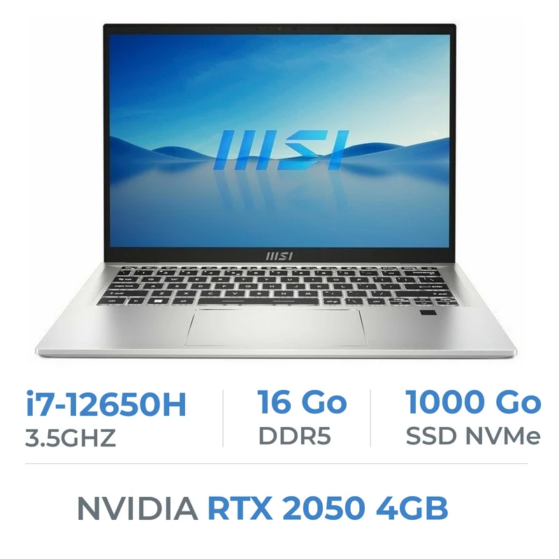 MSI Prestige 14H B12UCX-413XES Intel Core i7-12650H/16GB/1TB SSD/RTX 2050/14" FHD+