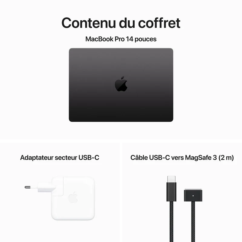 Apple MacBook Pro M3 Pro 14″ Noir sidéral 18Go/512 Go
