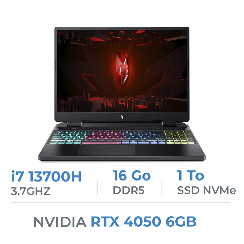 Acer Nitro 16 AN16-51-74HY Intel Core i7-13700H/16 Go/1 To SSD/RTX 4050/16" IPS