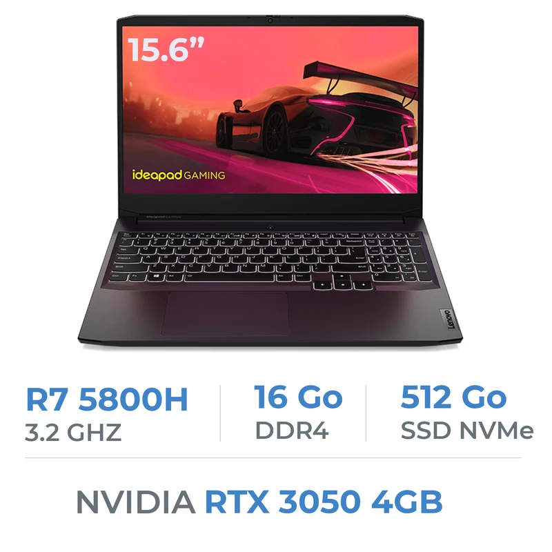 Lenovo IdeaPad Gaming 3 15ACH6 AMD Ryzen 7 5800H/16GB/512GB SSD/RTX3050 4GB/15.6'' 144Hz