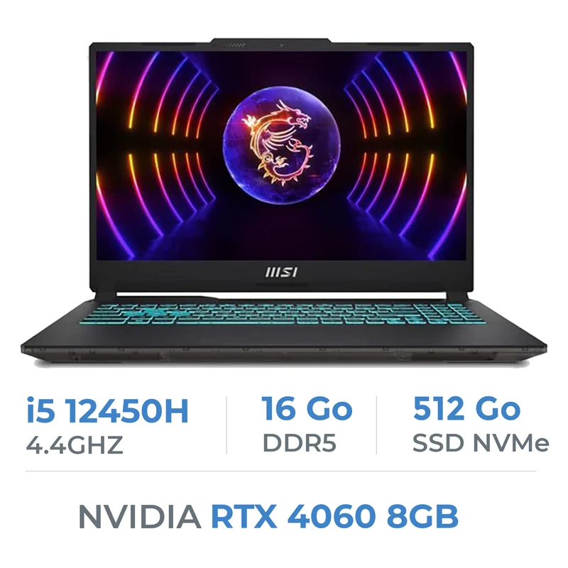 MSI CYBORG 15 A12VF i5-12450H/16GB/512GB SSD/RTX4060 8GB/15.6'' 144Hz