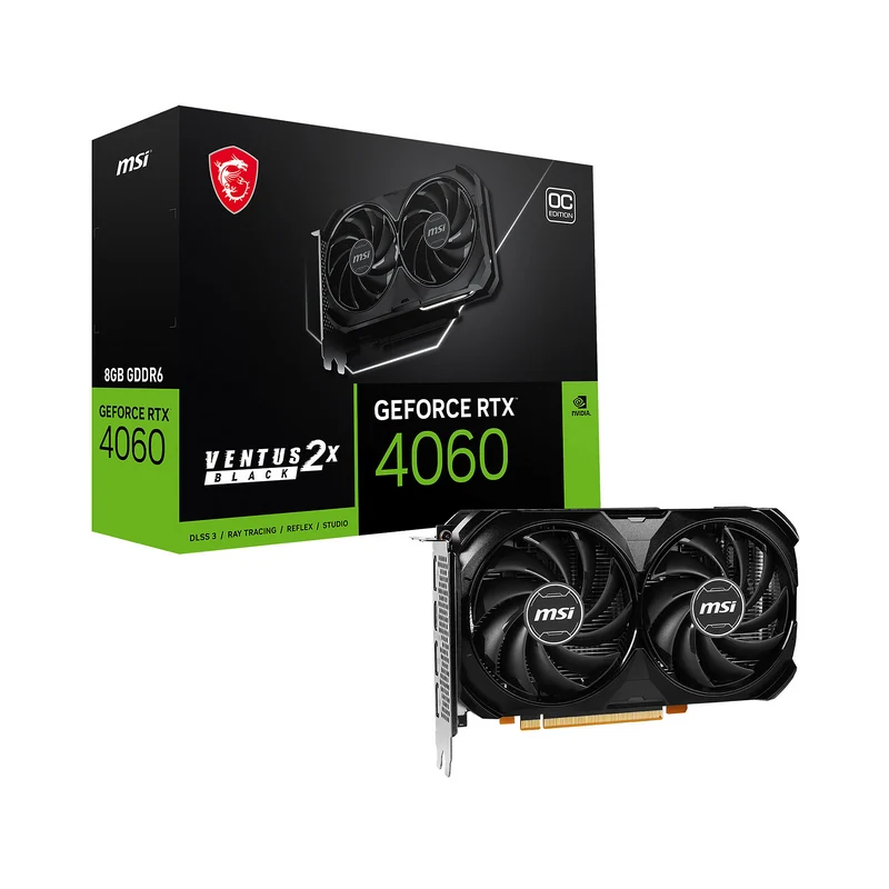 MSI GeForce RTX 4060 VENTUS 2X BLACK OC 8GB GDDR6
