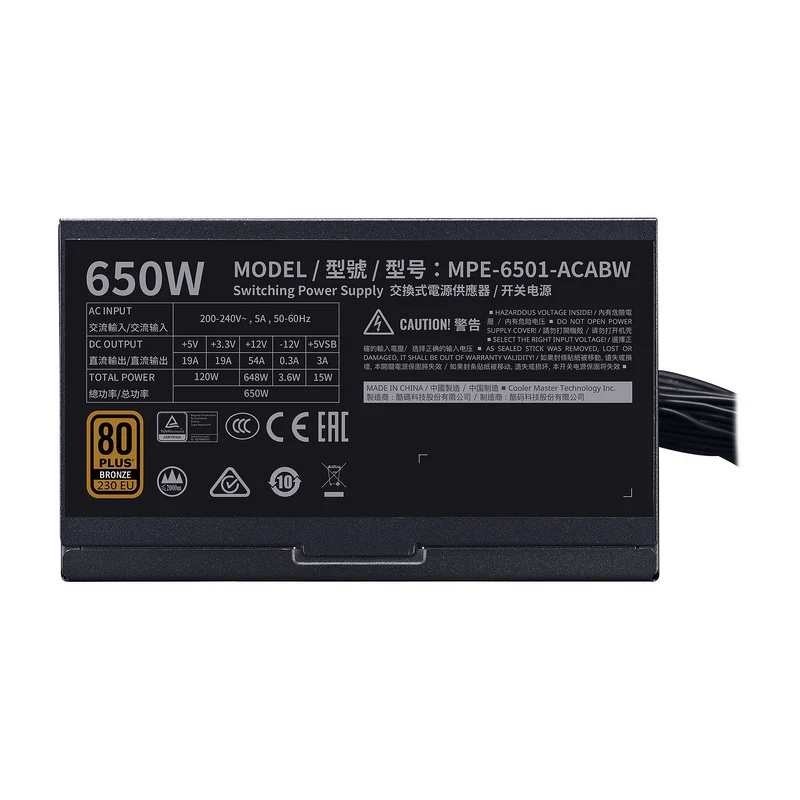 Cooler Master MWE 80PLUS Bronze 650W V2