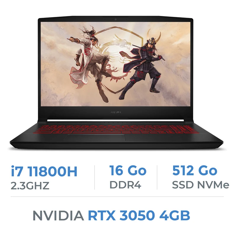 MSI Katana GF66 11UC i7-11800H/16GB/512GB SSD/RTX3050 4GB/15.6'' 144Hz
