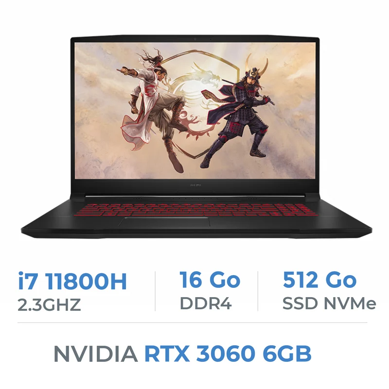 MSI Katana GF66 11UE i7-11800H/16GB/512GB SSD/RTX3060 6GB/15.6'' 144Hz W11 BTS