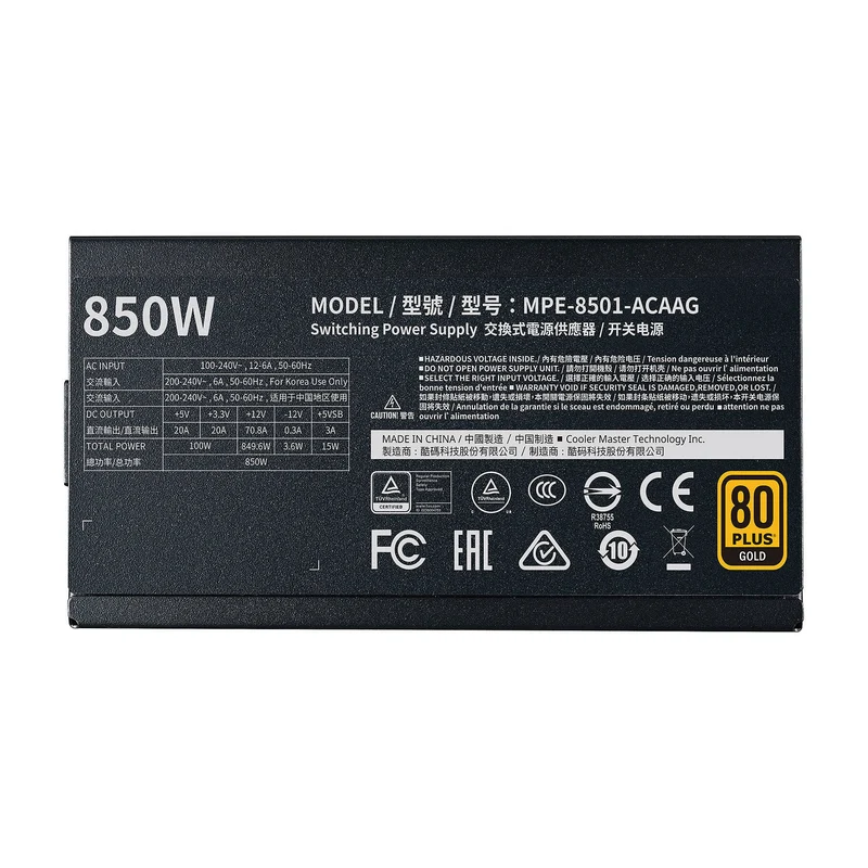 Cooler Master MWE Gold 850 Full Modular V2 80PLUS GOLD 850W
