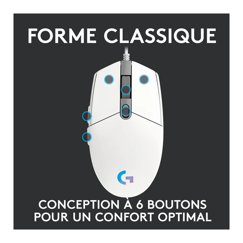Logitech G G203 LightSync (Blanc)