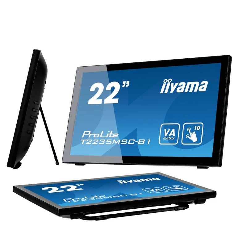 Moniteur tactile capacitif TFT 21,5" VGA/DVI/DP - T2235MSC-B1