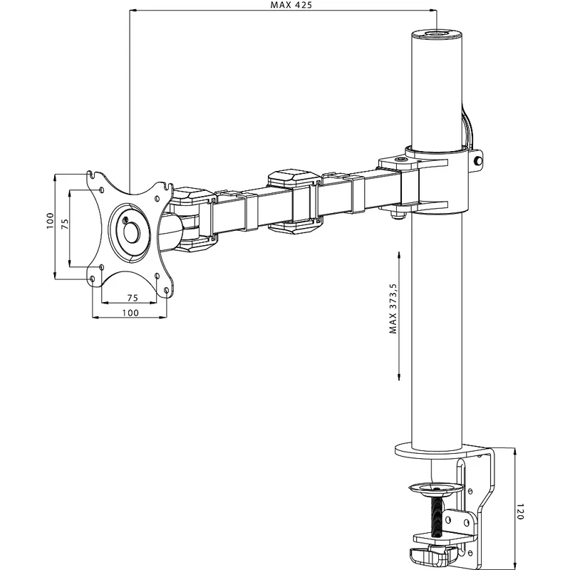 Support de bureau avec pince pour 1 écran - DS1001C-B1