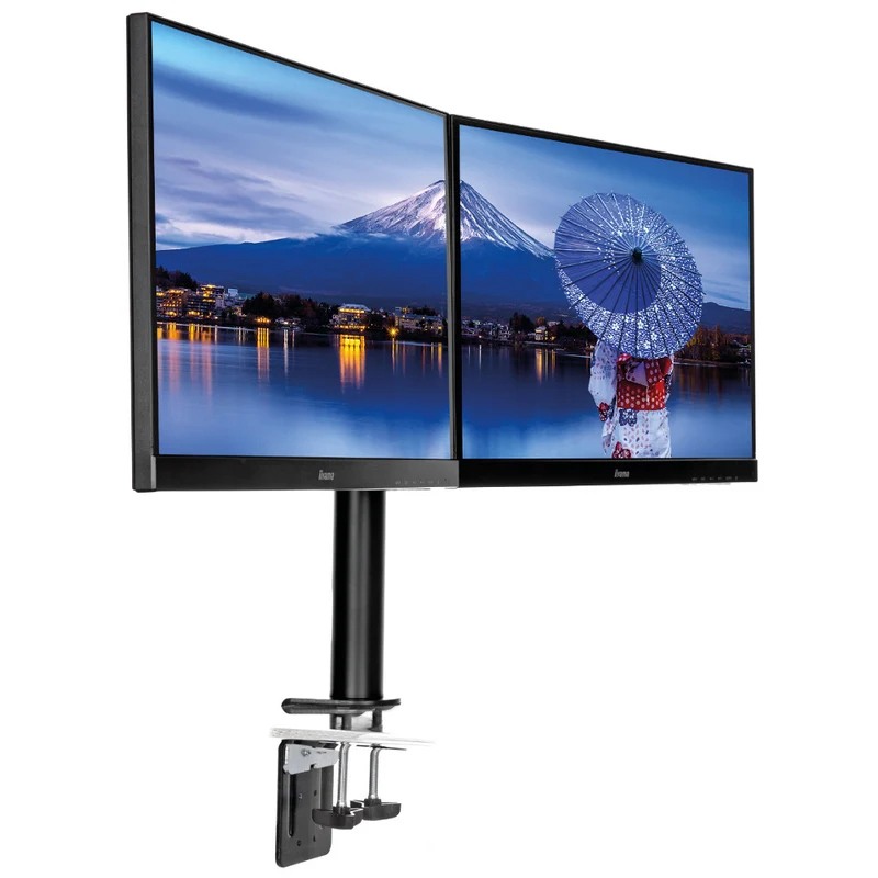 Support de bureau avec pince pour 2 moniteurs - DS1002C-B1