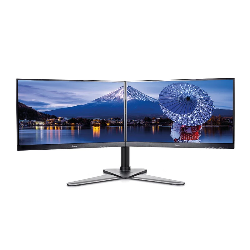 Support de bureau sur pied pour 2 moniteurs - DS1002D-B1