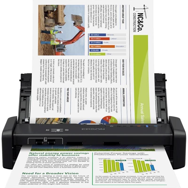 Scanner mobile de document Wi-Fi Epson Workforce DS-360W - B11B242401
