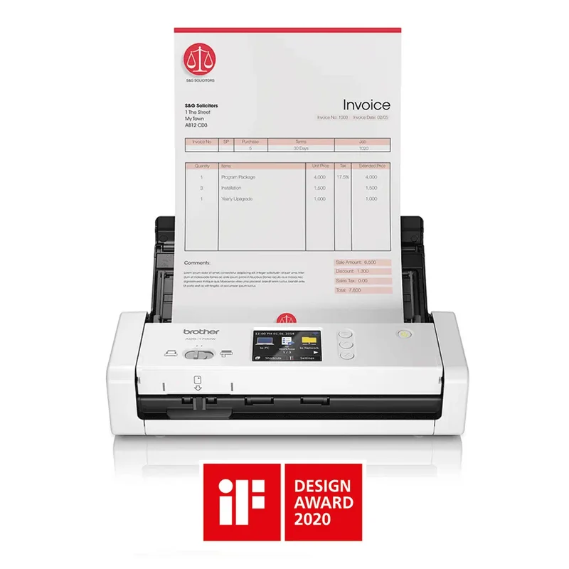Scanner compact de documents recto-verso Wi-Fi Brother - ADS-1700W