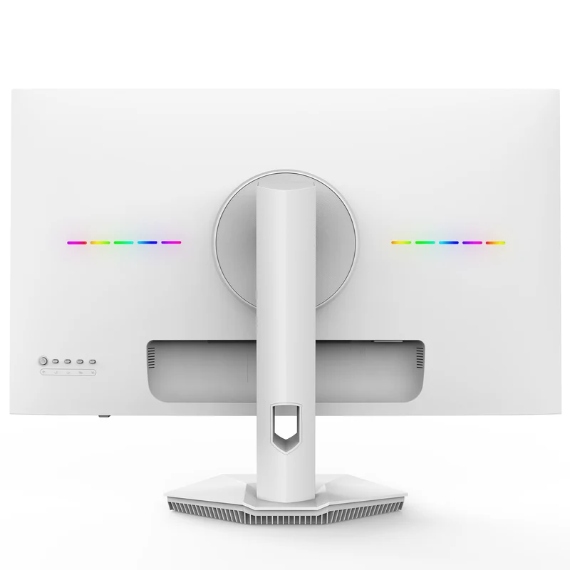 CRUA 27” Gaming Monitor, UHD (3840x2160) Dual Mode (4K 160Hz or FHD 320Hz), 120% sRGB, Support FreeSync, Built-in Speakers, Height adjustable, RGB Lighting, HDMI & DP, Wall Mount Install-White