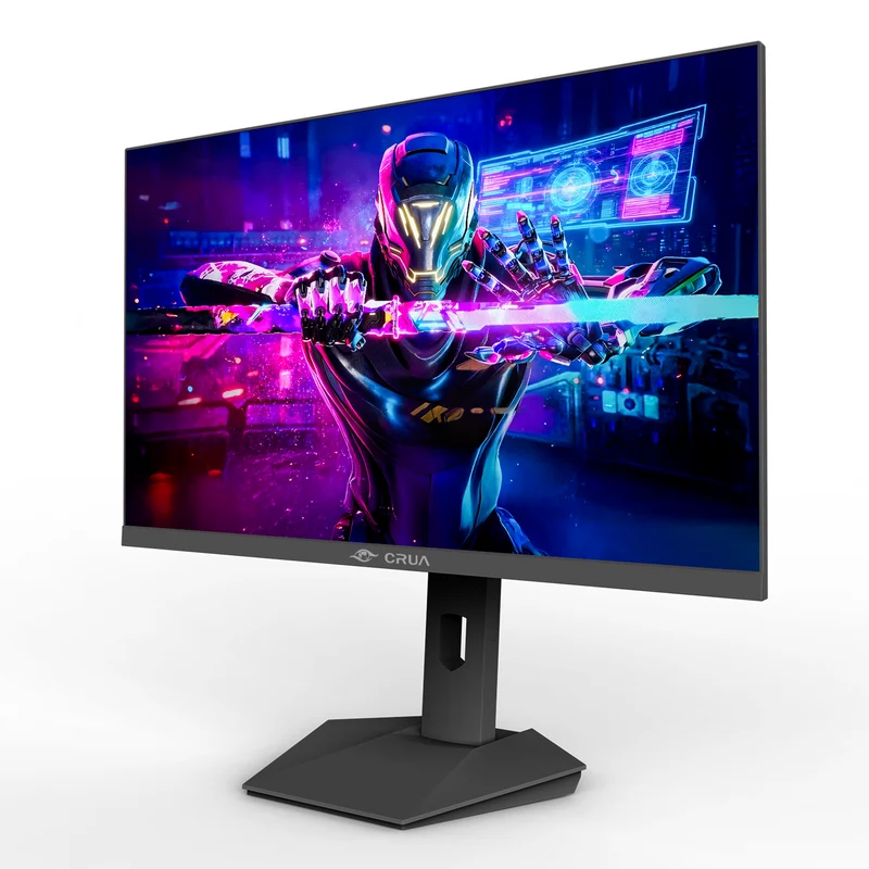 CRUA 27" 160Hz Gaming Monitor, IPS UHD(3840x2160P), 120% SRGB, Support FreeSync, Height adjustable, Lighting effects, Built-in Speakers, HDMI & DP, Black