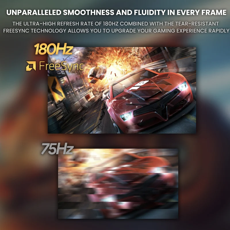 CRUA 27" 165Hz/180Hz Curved Gaming Monitor - FHD 1080P,FreeSync,1800R Frameless Computer Monitor, 1ms GTG, DP&HDMI Port, Black