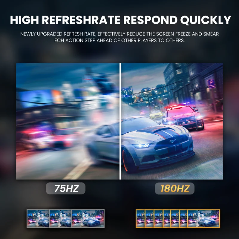 CRUA 24" 165Hz/180Hz Curved Gaming Monitor,FHD 1080P Computer Monitor,FreeSync,120% SRGB,Low Motion Blur-Black
