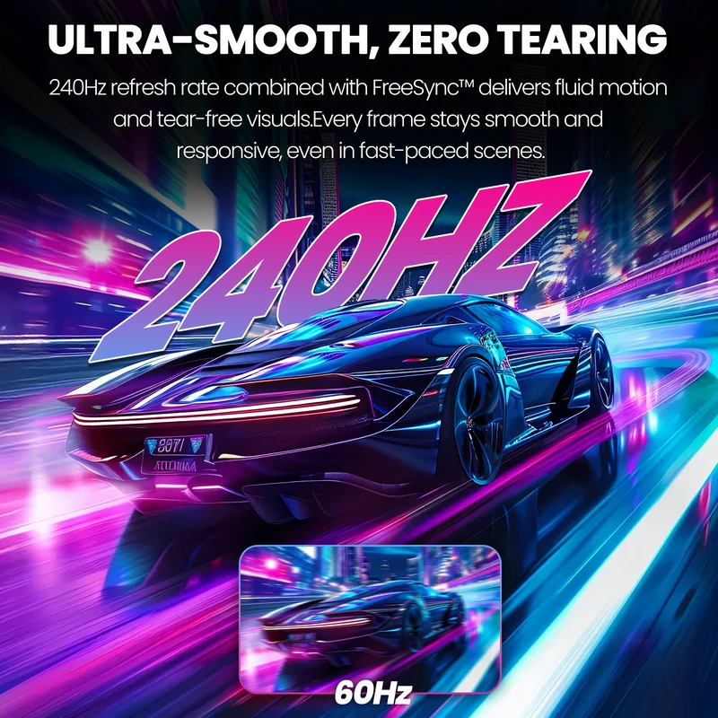 CRUA 45" DQHD 240Hz Ultrawide Curved Gaming Monitor, 1500R, FreeSync, Black 5120x1440 32:9 VA Screen, 120%sRGB, Built-In Speakers, HDMI 2.1/DP 1.4 and 100x100mm Wall Mount For Gaming, Editing and Work