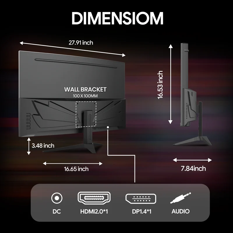 CRUA 32" Curved Gaming Monitor, 240Hz Full HD 1920×1080P VA Panel, 1800R Ultra-Wide Screen, 120% sRGB Color, AMD FreeSync, Low Blue Light, HDMI 2.0 & DP 1.4 Ports, Wall Mountable Installs-Black
