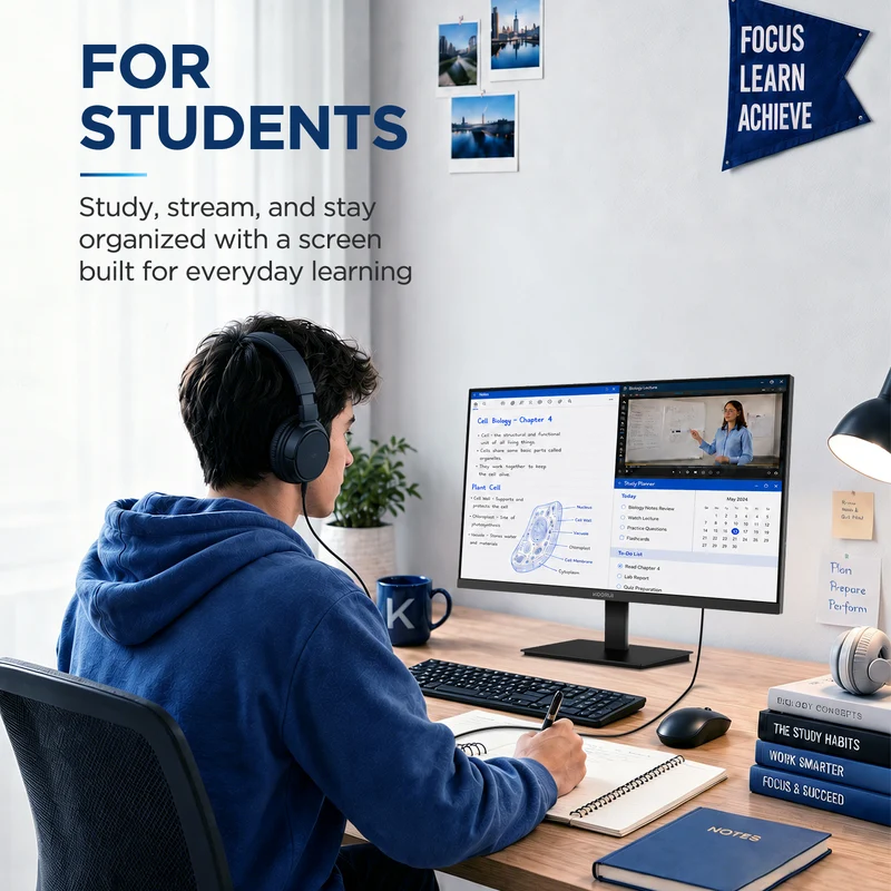 KOORUI 24 inch Computer Monitor, 144Hz FHD VA for Study, Work & Play E2412K