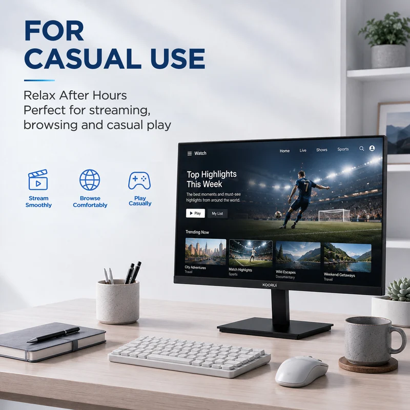 KOORUI 24 inch Computer Monitor, 144Hz FHD VA for Study, Work & Play E2412K