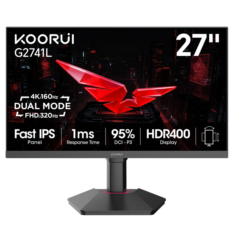 KOORUI G2741L 27-inch IPS 4K UHD Dual-Mode 160Hz+UHD/320Hz+FHD Gaming Monitor