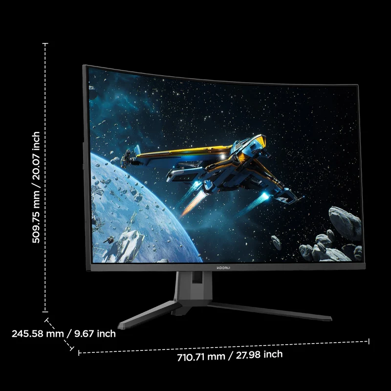 KOORUI 32 Inch Curved Gaming Monitor, QHD 2560×1440p 170Hz 1ms 1500R G3221SC AMZ