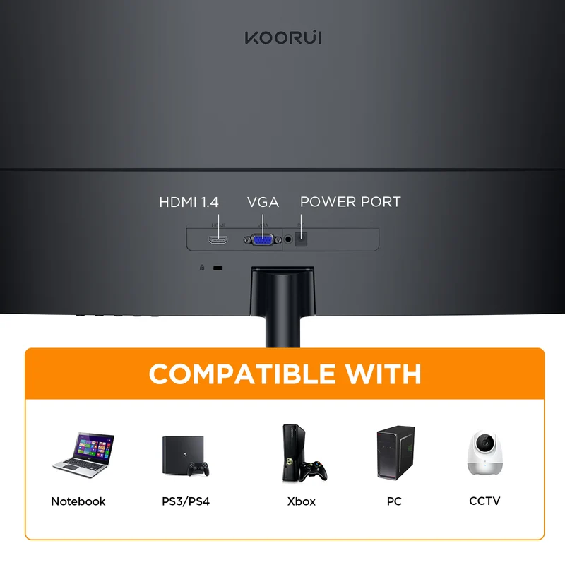 KOORUI 24 inch Curved Computer Monitor, FHD 100Hz VA 1500R PC Screen 24N5CA AMZ