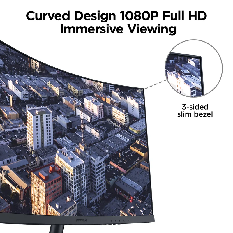 KOORUI 24 inch Curved Computer Monitor, FHD 100Hz VA 1500R PC Screen 24N5CA AMZ