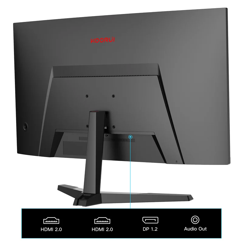 KOORUI 24 inch Curved Gaming Monitor 180Hz FHD 1080P, 1ms 1500R Display 24E6CA AMZ