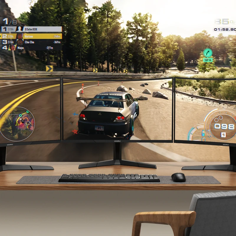 KOORUI 24 inch Curved Gaming Monitor 180Hz FHD 1080P, 1ms 1500R Display 24E6CA AMZ