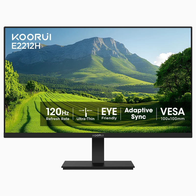 KOORUI 22 Inch Computer Monitor FHD 120Hz VA VESA Low Blue Light, E2212H AMZ