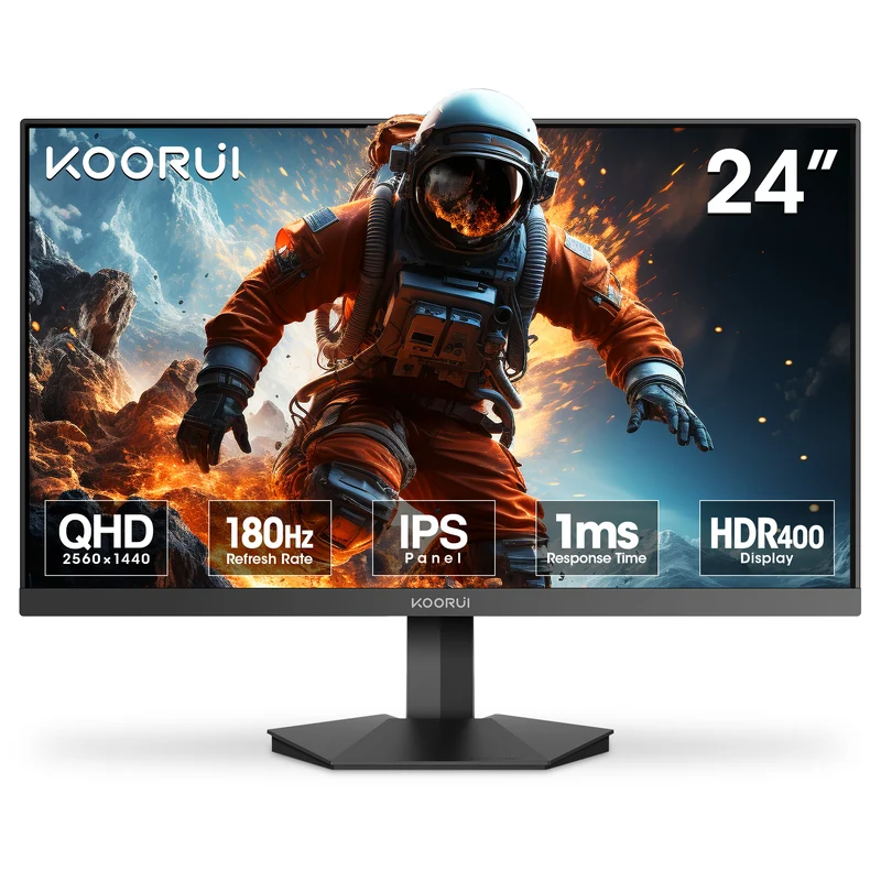 KOORUI 24" 1440p Gaming Monitor, 180Hz 2K QHD Computer Monitor, New Pc Monitor, G2421V WAL