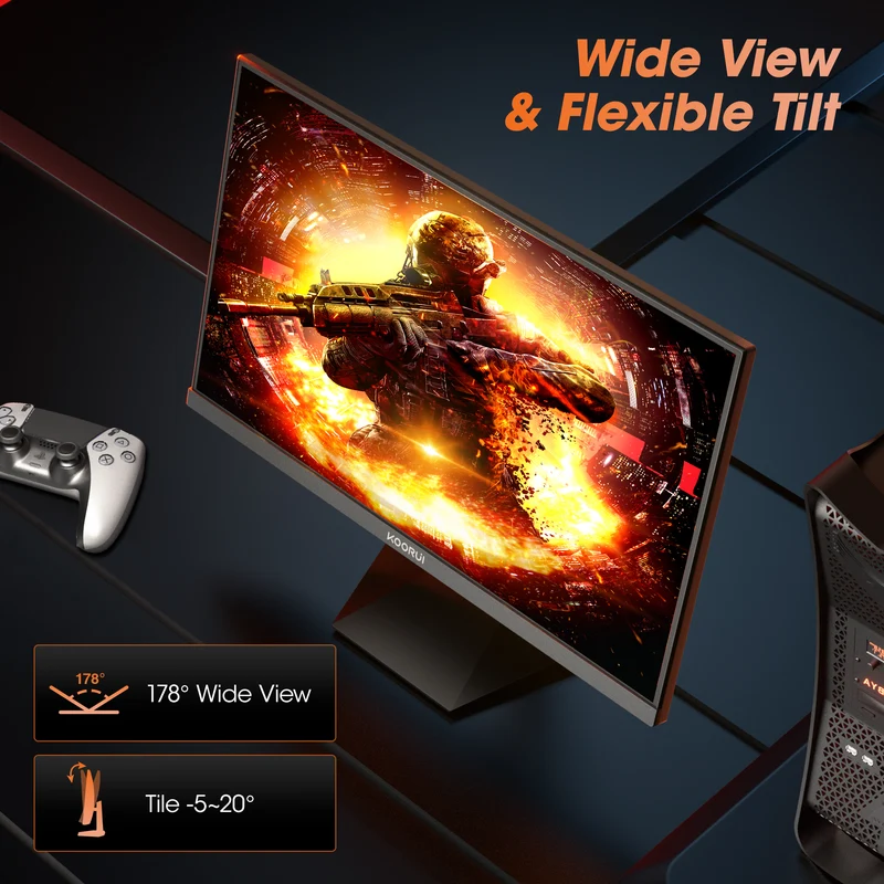 KOORUI 24" 1440p Gaming Monitor, 180Hz 2K QHD Computer Monitor, New Pc Monitor, G2421V WAL