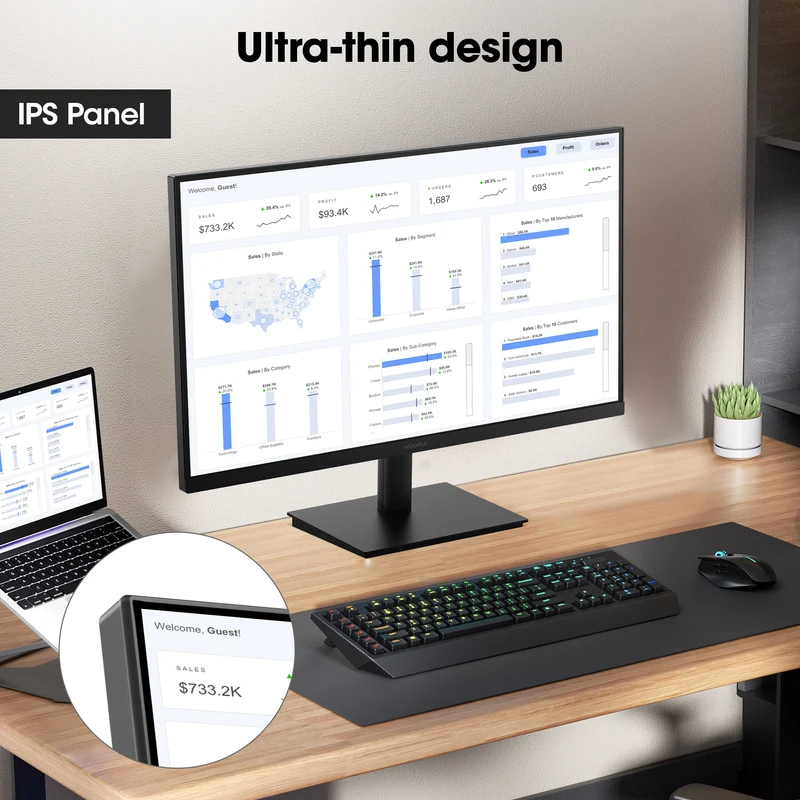 KOORUI 22" FHD 120 Hz Computer Monitor, 1080p PC Monitor with Adaptive-Sync, New E2212H WAL