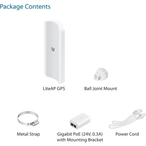 Pont Wifi 5Ghz LiteAP AC 16dBi 120° 2x2 Mimo GPS Ubiquiti - LAP-GPS-EU