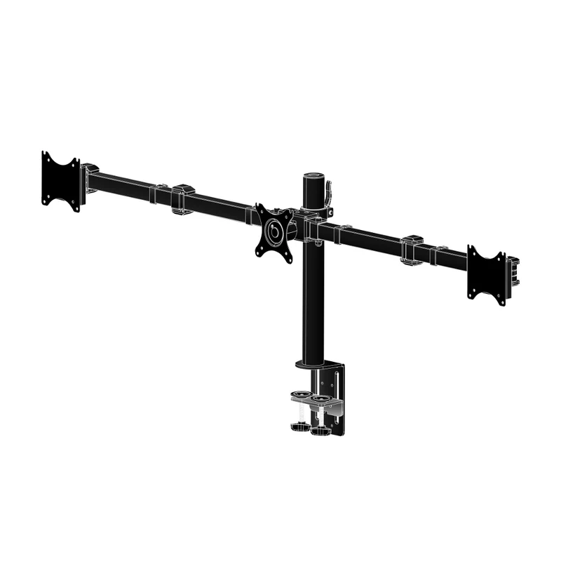 Support de bureau avec pince pour 3 moniteurs - DS1003C-B1
