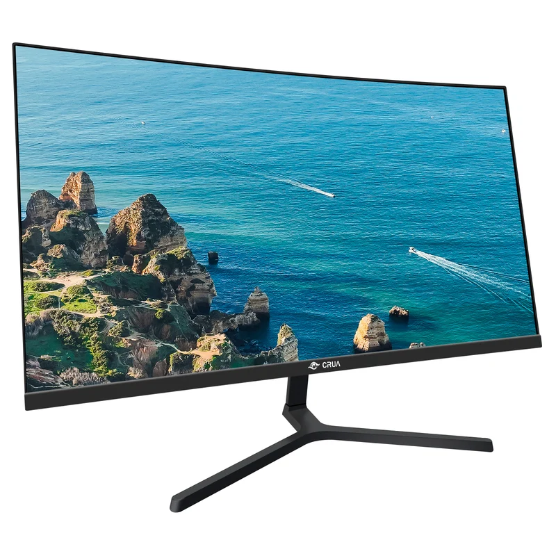 CRUA 24 "100Hz Curved Monitor,FHD (1920×1080) 99% sRGB Coimputer Montor,Thin Bezel, Wall Mountable & Tilt Adjustable,Black