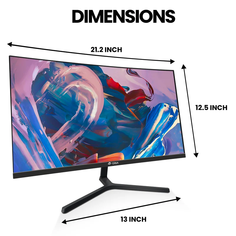 CRUA 24 "100Hz Curved Monitor,FHD (1920×1080) 99% sRGB Coimputer Montor,Thin Bezel, Wall Mountable & Tilt Adjustable,Black