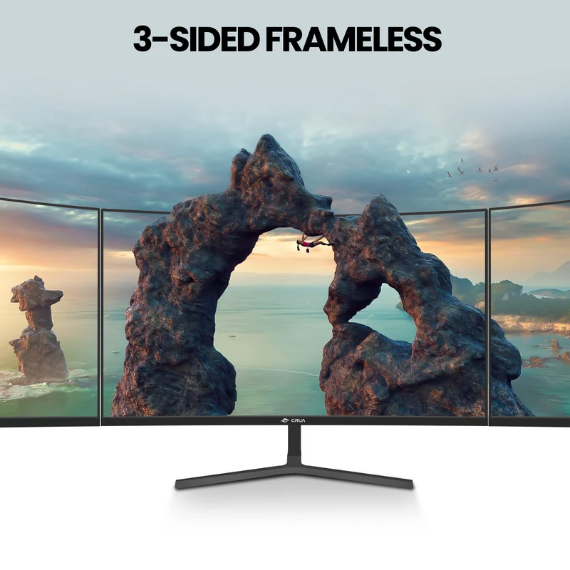 CRUA 24 "100Hz Curved Monitor,FHD (1920×1080) 99% sRGB Coimputer Montor,Thin Bezel, Wall Mountable & Tilt Adjustable,Black