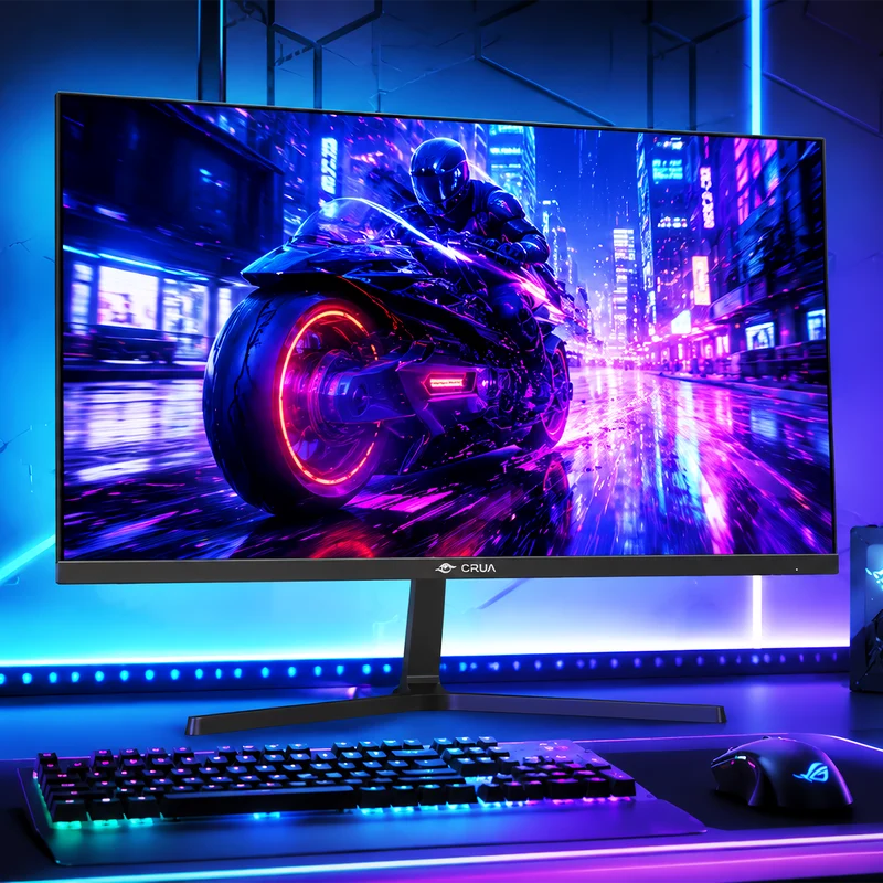CRUA 24.5"120Hz Gaming Monitor, IPS FHD(1920x1080P) Computer monitor , FreeSync, 120% sRGB, Built-in Speakers，support Wall Mountable-Black