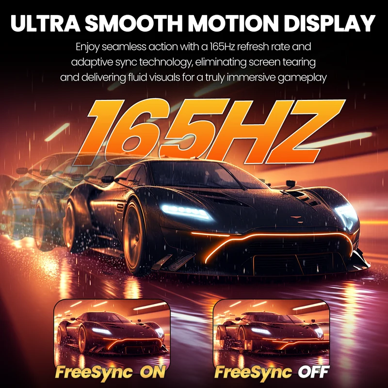 CRUA 34" WQHD 165Hz Utrawide Gaming Monitor,3440x1440 21:9 IPS Gaming Monitor,Build-in Speakers,120% sRGB,AMD FreeSync,HDMI & DP,Wall Mount Mount - White
